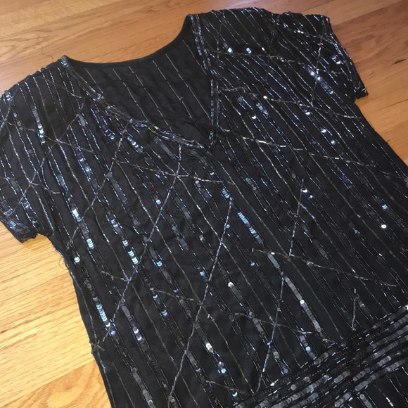 A.J. Bari Silk Embroidered Beaded Gown - Picture 2 of 7